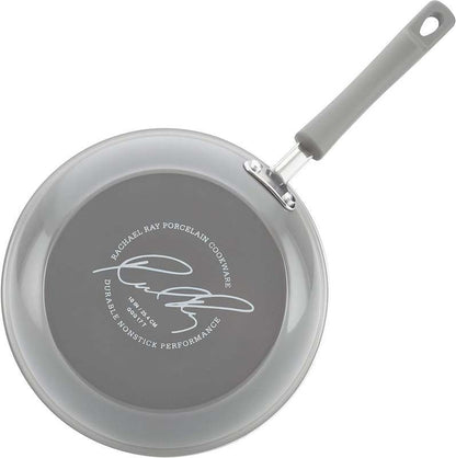 New Rachael Ray Brights Nonstick Cookware Pots and Pans Set, 14 Piece (Sea Salt Gray) - Kidsy