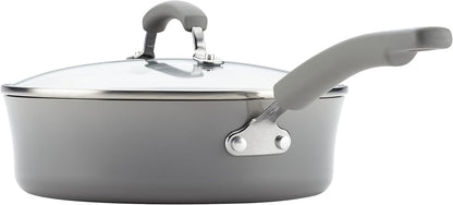 New Rachael Ray Brights Nonstick Cookware Pots and Pans Set, 14 Piece (Sea Salt Gray) - Kidsy