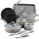New Rachael Ray Brights Nonstick Cookware Pots and Pans Set, 14 Piece (Sea Salt Gray) - Kidsy