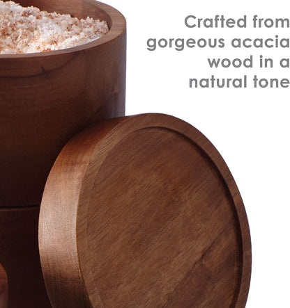 New Rachael Ray Pantryware 3 - Piece Stacking Wood Salt Cellar Set (Brown) - Kidsy