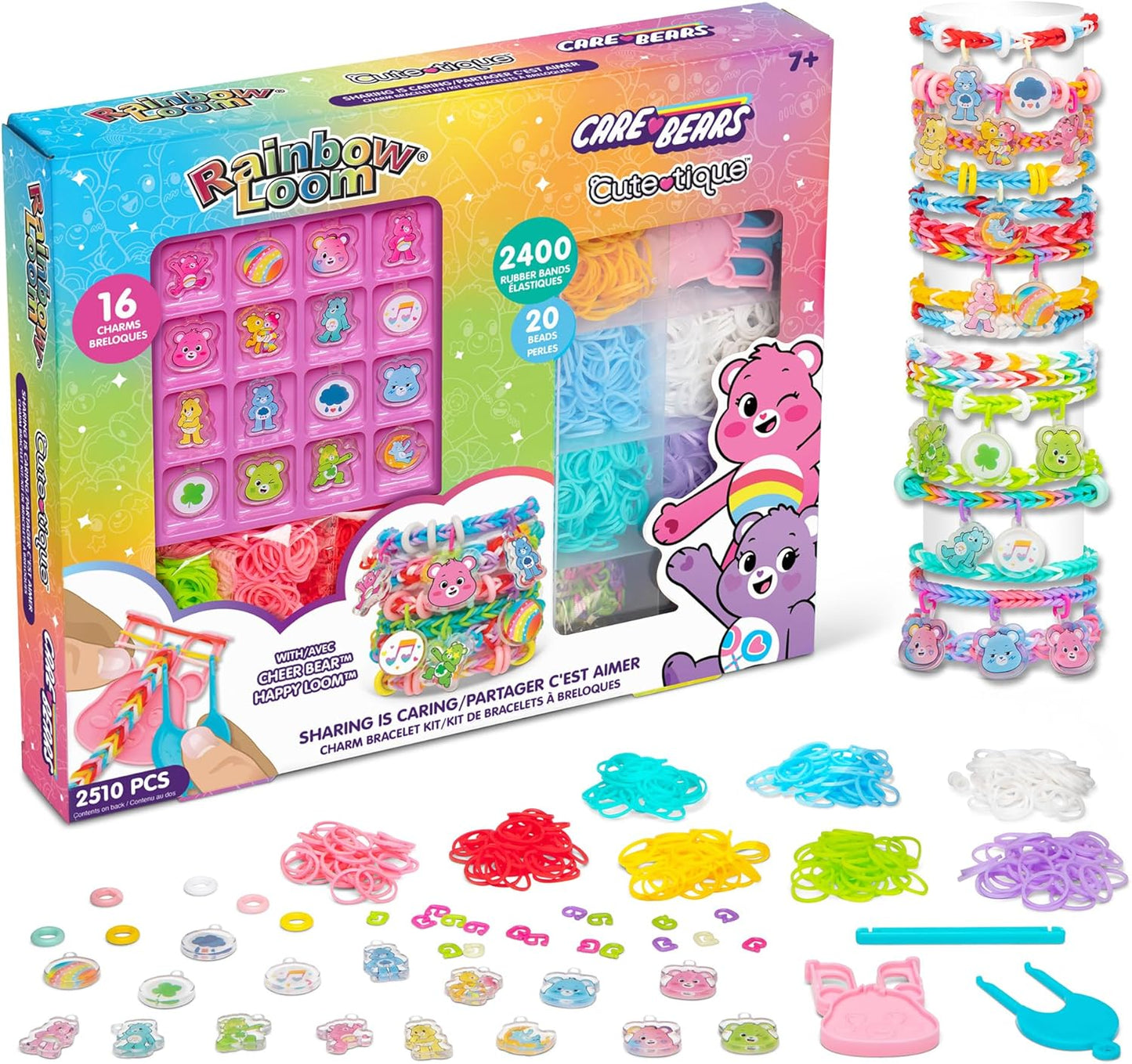 New Rainbow Loom Care Bears Cutetique Bracelet Kit (16 Charms) - Kidsy
