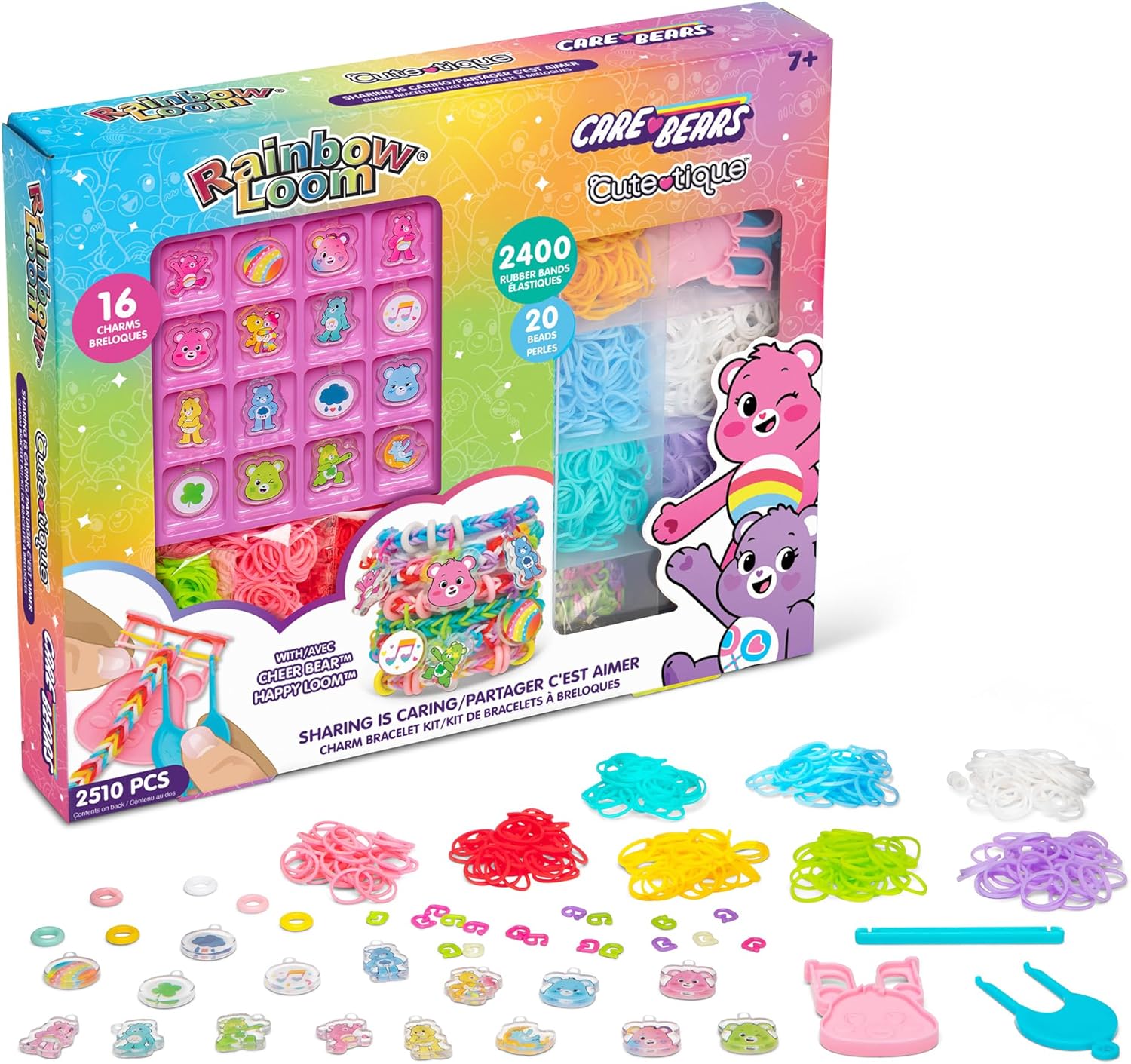 New Rainbow Loom Care Bears Cutetique Bracelet Kit (16 Charms) - Kidsy