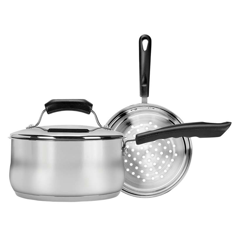 New Range Kleen 3 - Piece Sauce Pan Set, 3 Qt (Silver) - Kidsy