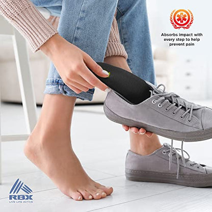 New RBX Plantar Fasciitis Ortho Insoles, 3/4 Size for Women (Violet) - Kidsy