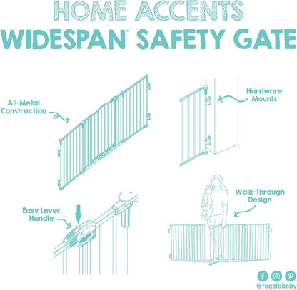 New Regalo Deluxe Widespan Safety Gate 28" Tall, 74.5" Wide (Black) - Kidsy