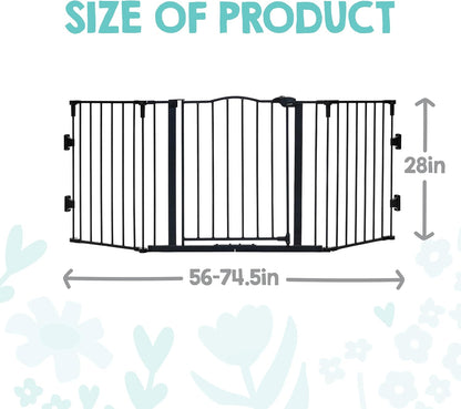 New Regalo Deluxe Widespan Safety Gate 28" Tall, 74.5" Wide (Black) - Kidsy
