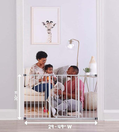 New Regalo Easy Open 47" Walk - Through Gate (One Size, White) - Kidsy