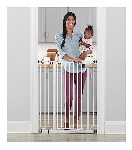 New Regalo Easy Step 36" Extra Tall Walk Thru Baby Gate (White) - Kidsy