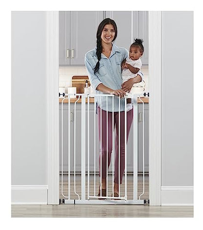 New Regalo Easy Step 36" Extra Tall Walk Thru Baby Gate (White) - Kidsy