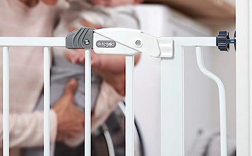 New Regalo Easy Step 36" Extra Tall Walk Thru Baby Gate (White) - Kidsy