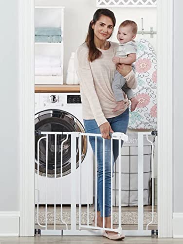 New Regalo Easy Step Baby Gate 38.5 in Extra Wide (White) - Kidsy