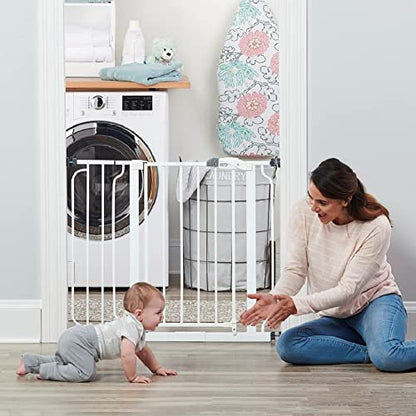 New Regalo Easy Step Baby Gate 38.5 in Extra Wide (White) - Kidsy