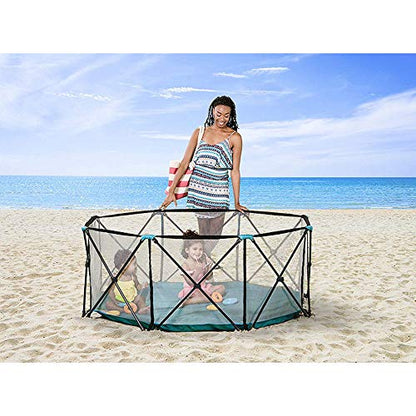 New Regalo My Play Deluxe Extra Large Portable Play Yard 8 - Panel (Teal) - Kidsy