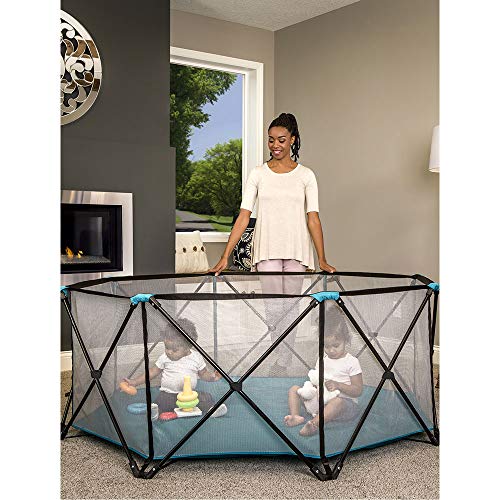 New Regalo My Play Deluxe Extra Large Portable Play Yard 8 - Panel (Teal) - Kidsy
