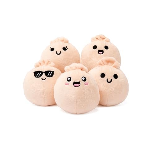 New Relatable Emotional Support Dumplings 5 Piece Plush Set (Beige) - Kidsy