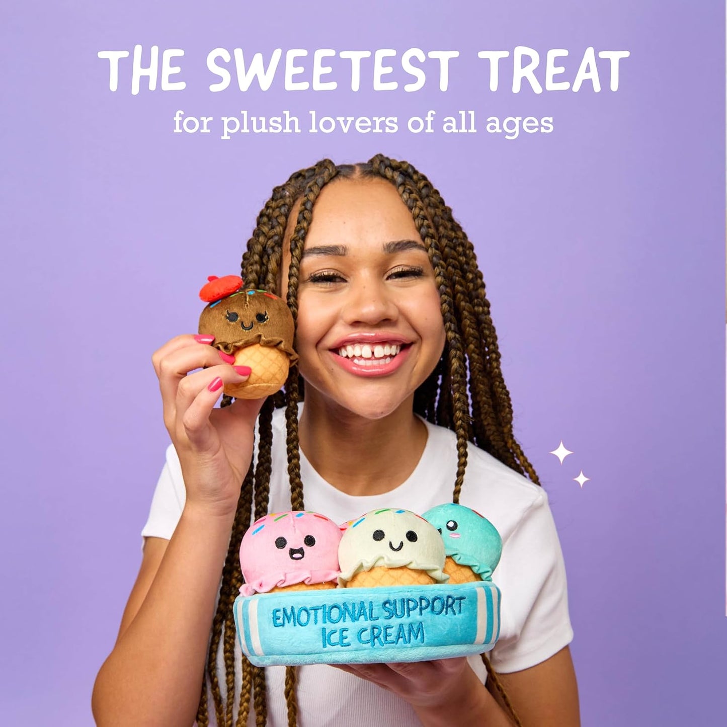 New Relatable Emotional Support Ice Cream Cones Plush Set (5 Pieces) - Kidsy