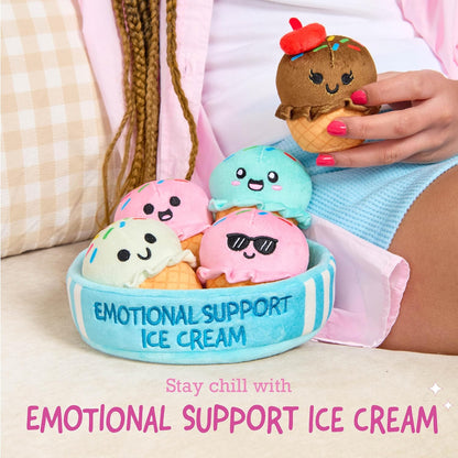 New Relatable Emotional Support Ice Cream Cones Plush Set (5 Pieces) - Kidsy