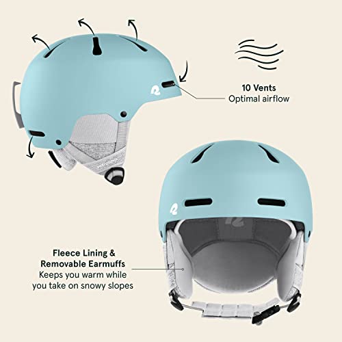 New Retrospec Comstock Ski & Snowboard Helmet - Youth (Matte Blue Ridge) - Kidsy