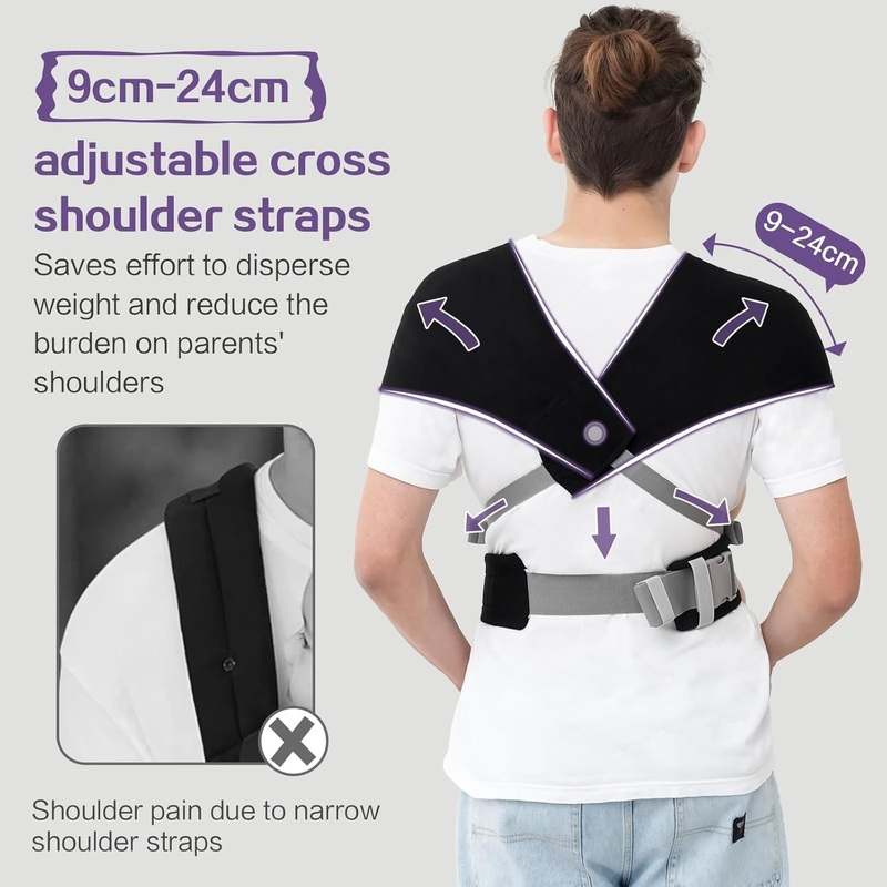 New ROBIBERS Baby Carrier Wrap 7–50 lbs (Black) - Kidsy