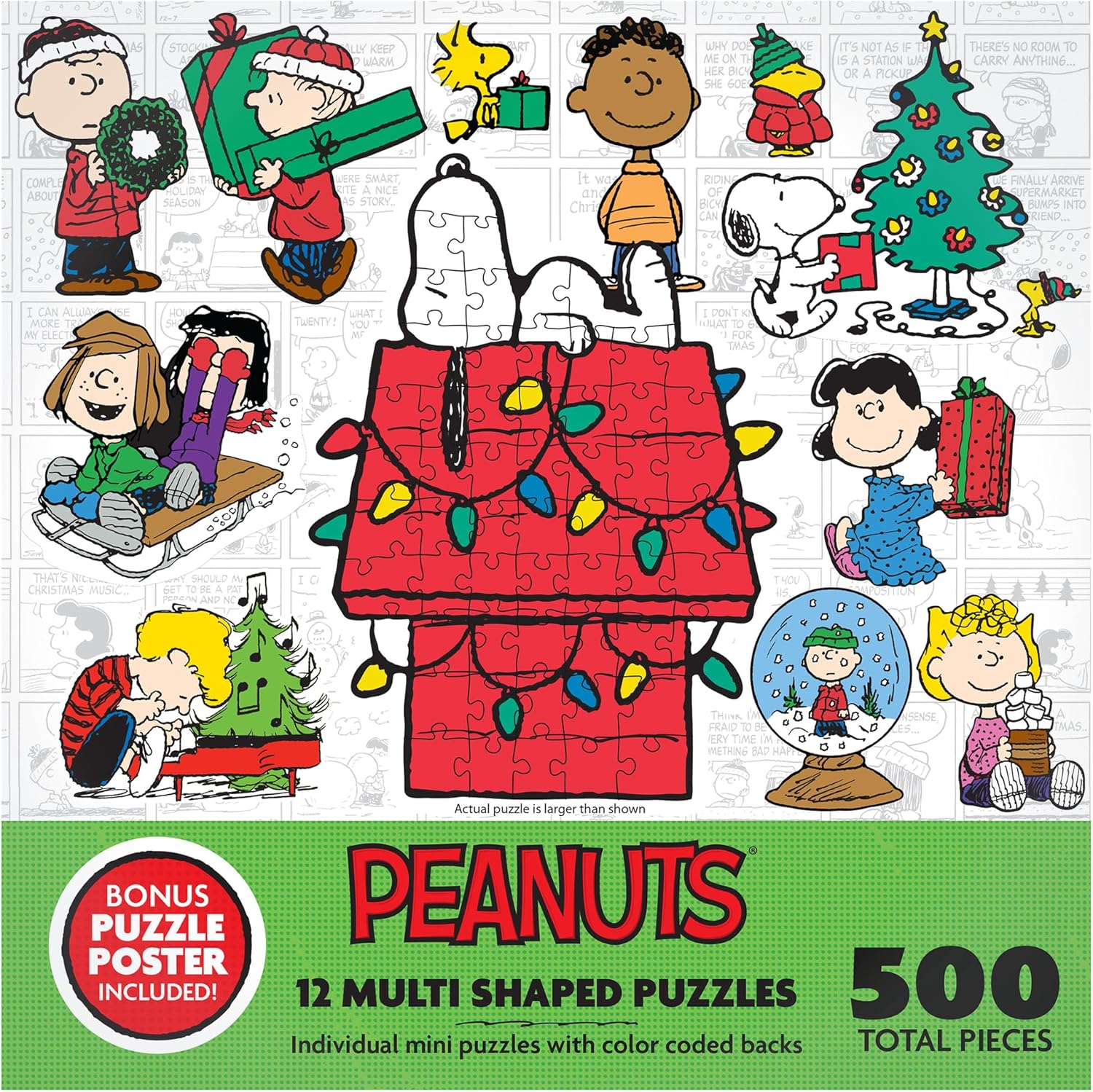New RoseArt Peanuts Holiday Friends 500-Piece Puzzle