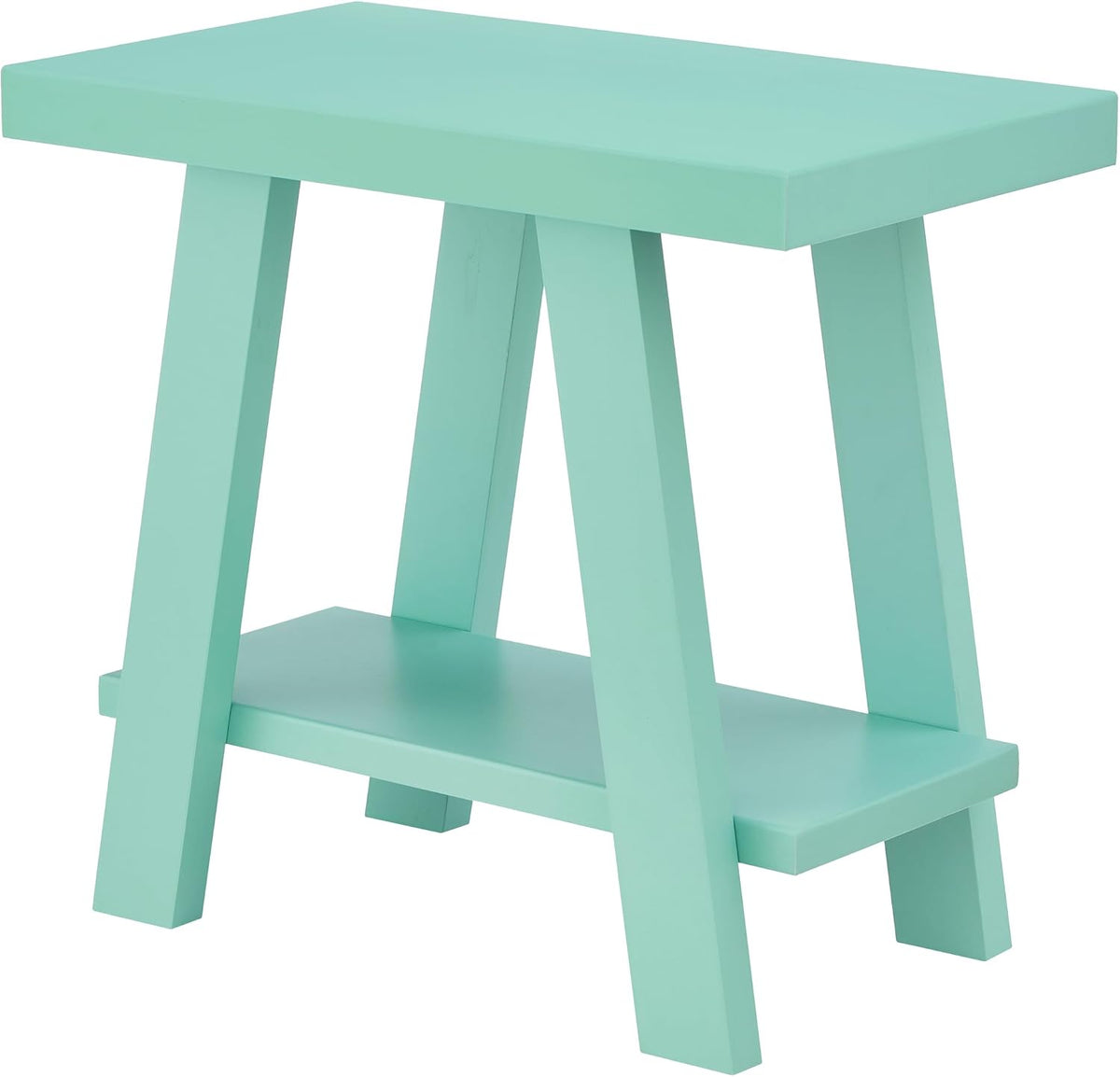 New Roundhill Furniture Athens Contemporary Wood Shelf Side Table (Teal) - Kidsy