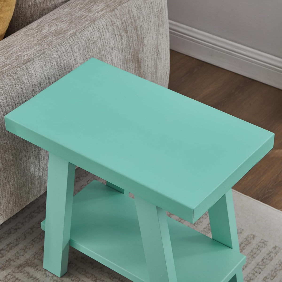 New Roundhill Furniture Athens Contemporary Wood Shelf Side Table (Teal) - Kidsy