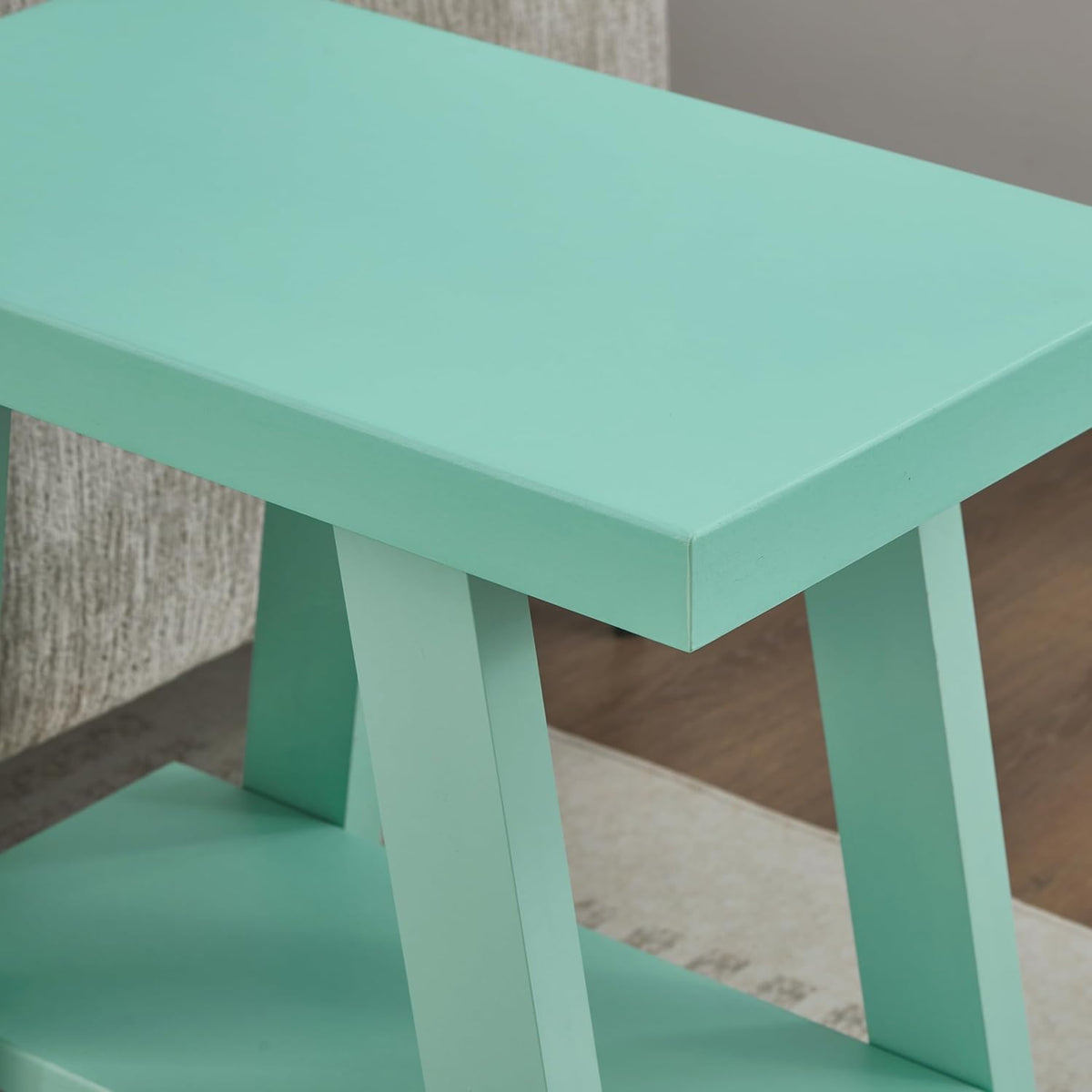 New Roundhill Furniture Athens Contemporary Wood Shelf Side Table (Teal) - Kidsy