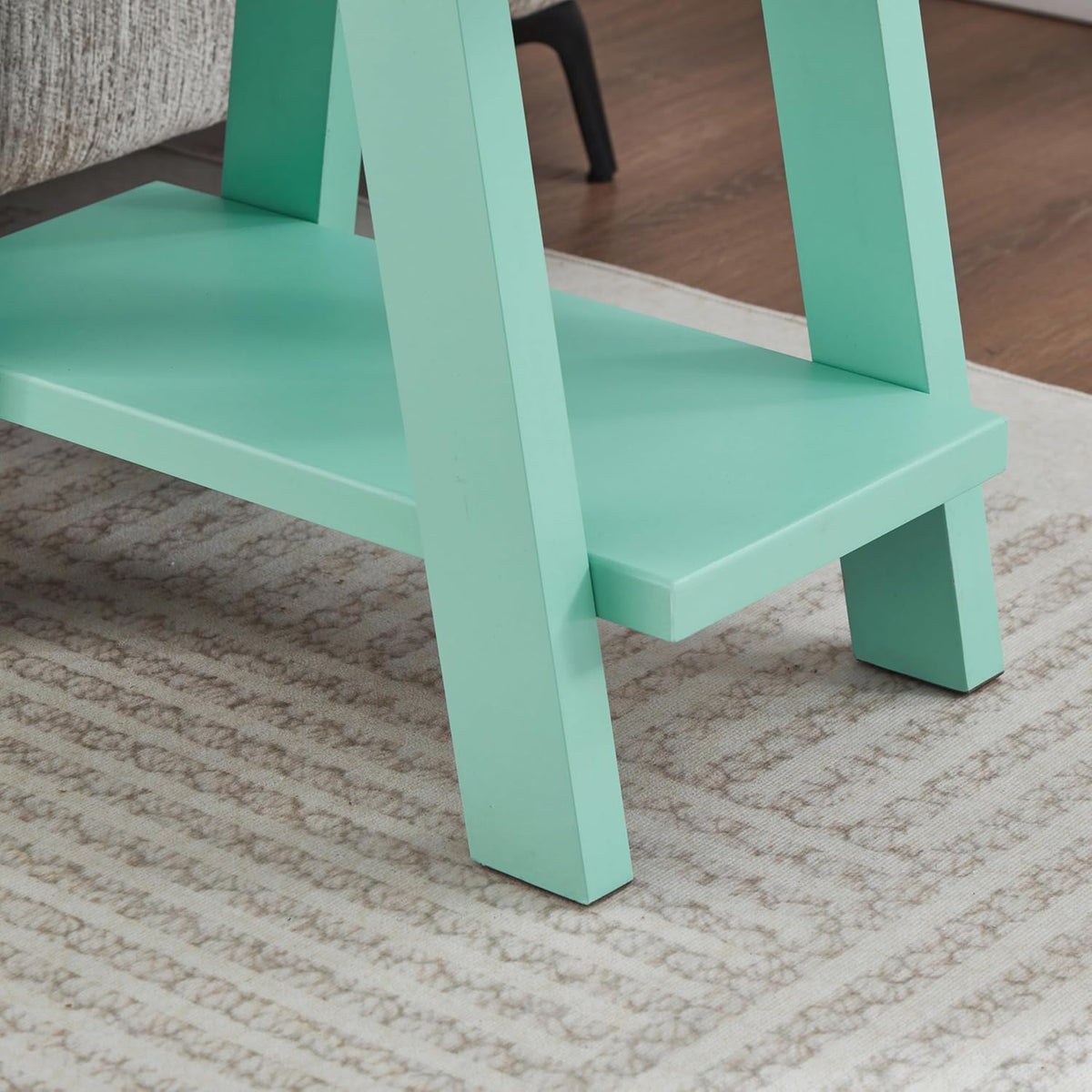 New Roundhill Furniture Athens Contemporary Wood Shelf Side Table (Teal) - Kidsy