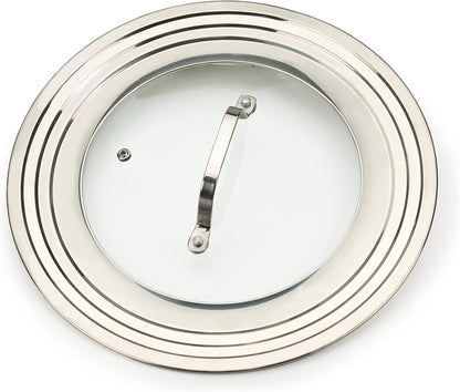 New RSVP Universal Tempered Glass Lid Insert (Stainless Steel) - Kidsy