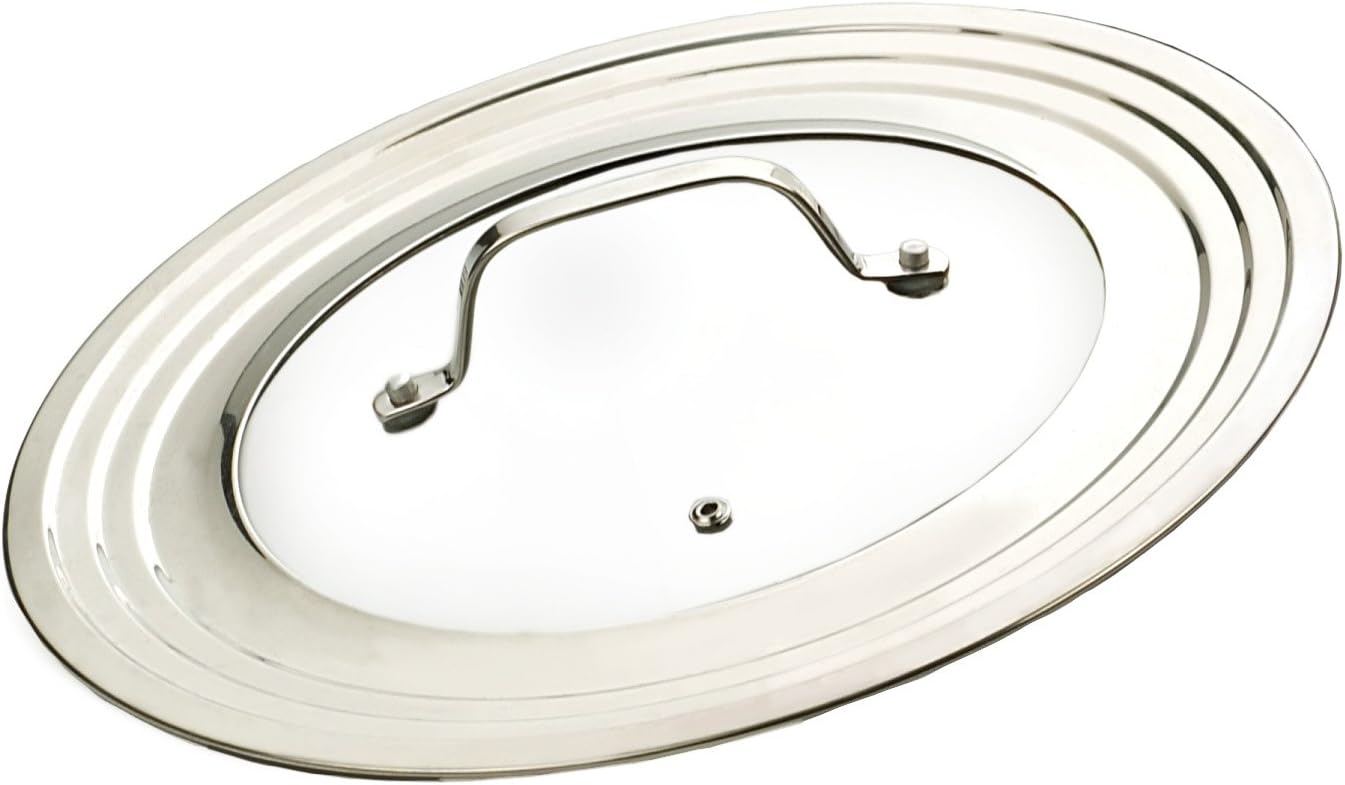 New RSVP Universal Tempered Glass Lid Insert (Stainless Steel) - Kidsy