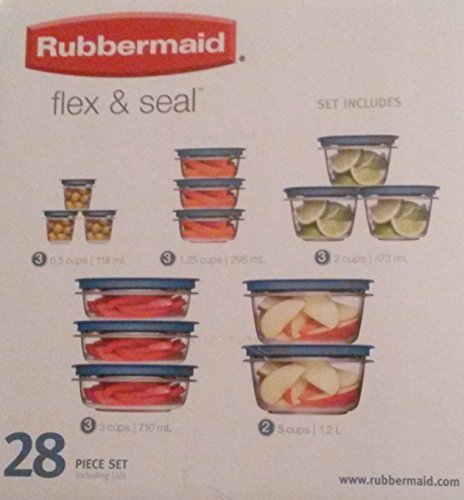 New Rubbermaid Flex and Seal 28 Pieces with Leak Proof Lids Food Storage Containers - Kidsy
