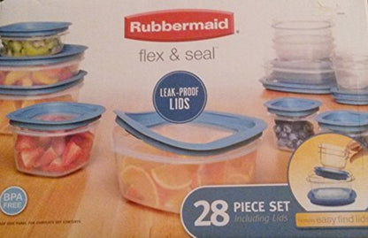 New Rubbermaid Flex and Seal 28 Pieces with Leak Proof Lids Food Storage Containers - Kidsy