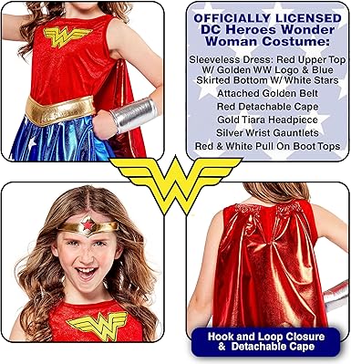 New Rubies DC Comics Wonder Woman Costume for Kids (Medium) - Kidsy