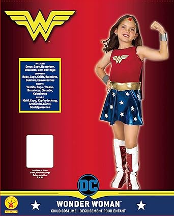 New Rubies DC Comics Wonder Woman Costume for Kids (Medium) - Kidsy