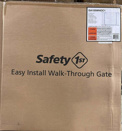 New Safety 1st Easy Install Walk - Thru Baby Gate Fits 29–38" and 28” Tall (White) - Kidsy