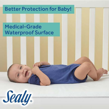 New Sealy Baby Antibacterial Waterproof Portable Mini Crib Mattress (Pearlized Radiance, Pearlized Radiance) - Kidsy