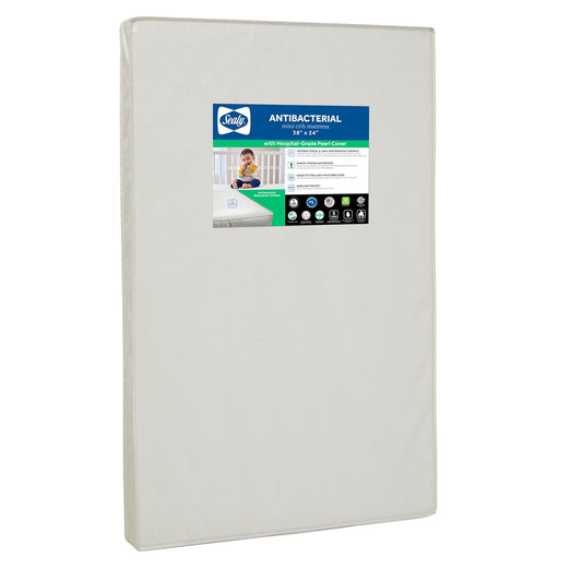 New Sealy Baby Antibacterial Waterproof Portable Mini Crib Mattress (Pearlized Radiance, Pearlized Radiance) - Kidsy