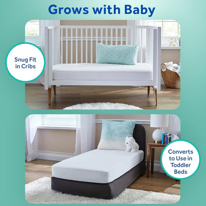 New Sealy Baby Infant & Toddler Butterfly Crib Mattress (White Stripe) - Kidsy