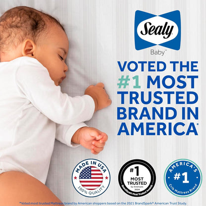 New Sealy Baby Infant & Toddler Butterfly Crib Mattress (White Stripe) - Kidsy
