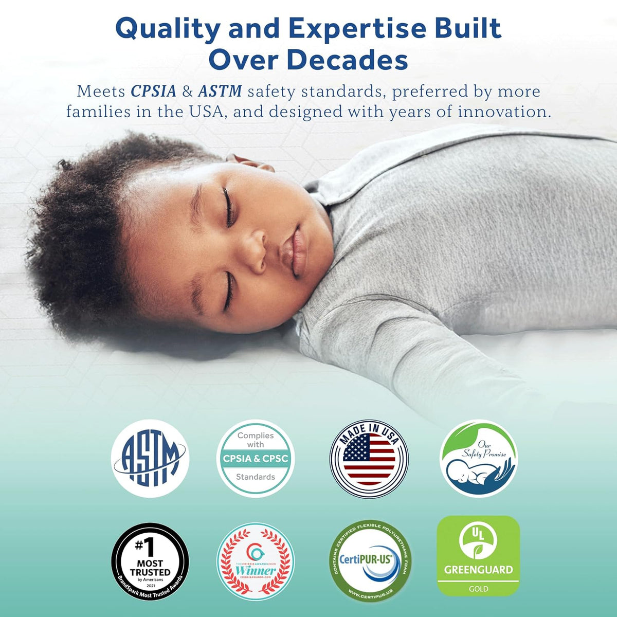 New Sealy Baby Infant & Toddler Butterfly Crib Mattress (White Stripe) - Kidsy