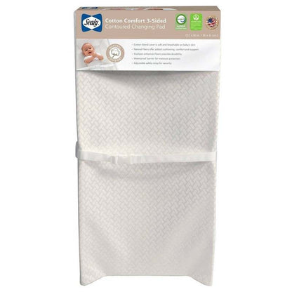 New Sealy Cotton Comfort 3 - Sided Contoured Changing Pad - Kidsy
