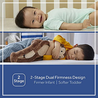 New Sealy Cozy Cool 2 - Stage Dual Firmness Waterproof Baby Crib Mattress & Toddler Bed Mattress - Kidsy