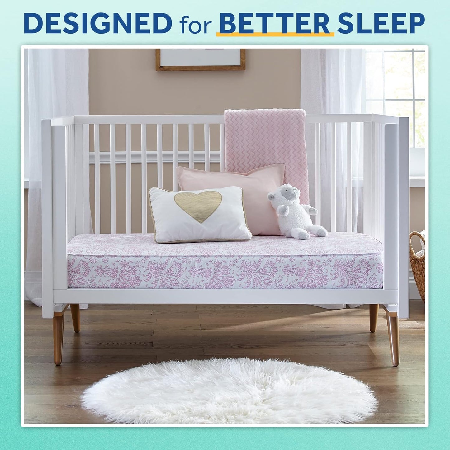 New Sealy Ortho Rest Waterproof Baby Crib Mattress and Toddler Bed Mattress (Pink) - Kidsy