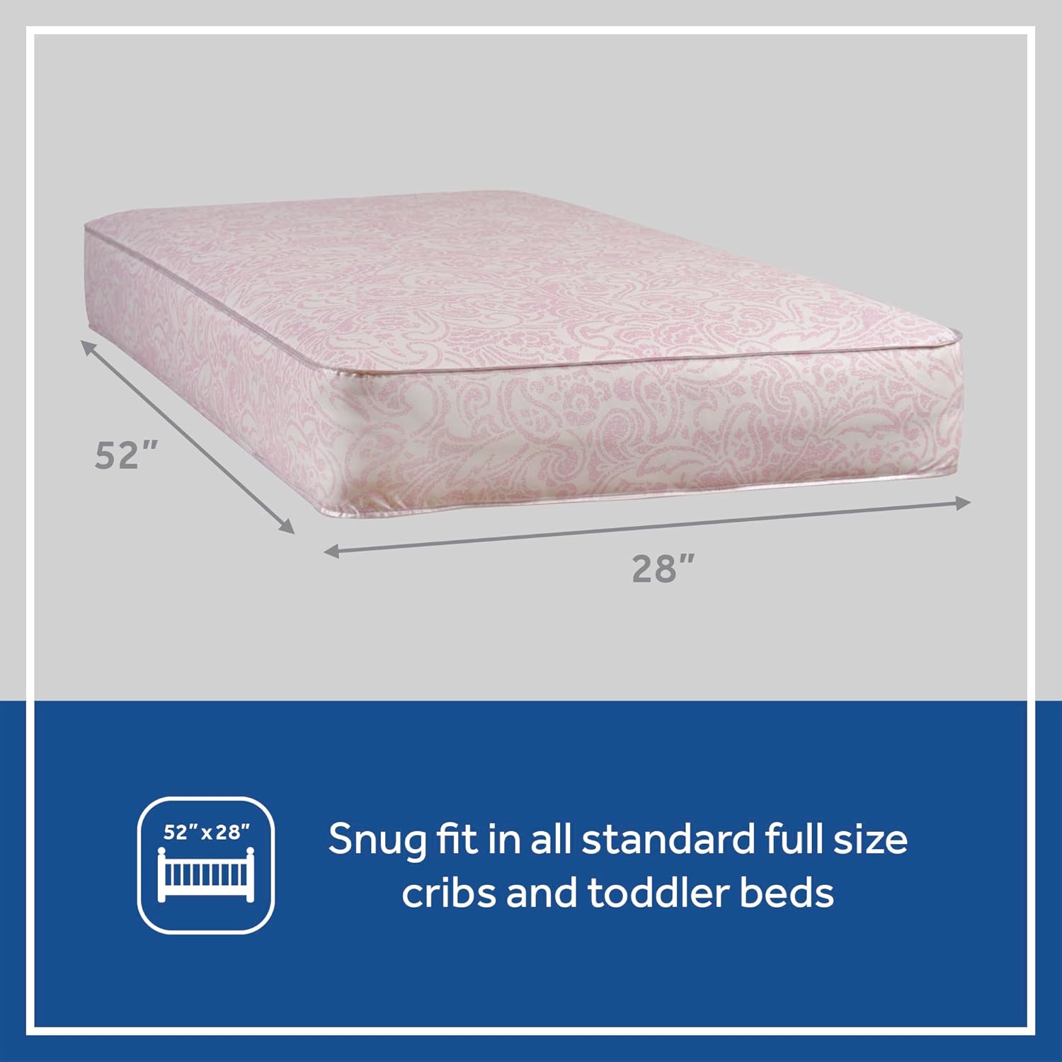 New Sealy Ortho Rest Waterproof Baby Crib Mattress and Toddler Bed Mattress (Pink) - Kidsy
