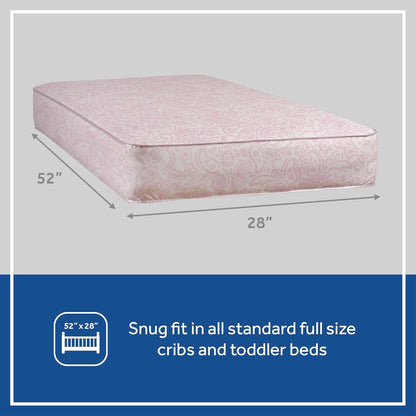 New Sealy Ortho Rest Waterproof Baby Crib Mattress and Toddler Bed Mattress (Pink) - Kidsy