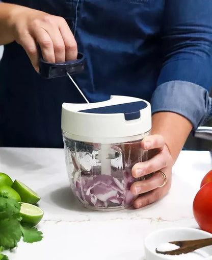 New Sedona Kitchen Manual Pull Food Chopper, 3.8 - Cup (Blue) - Kidsy