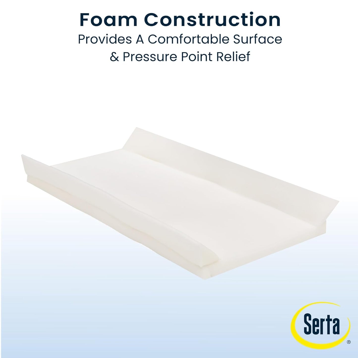 New Serta Foam Contoured Changing Pad with Waterproof Cover (White) - Kidsy