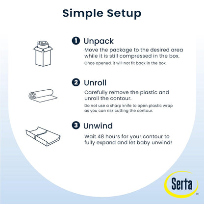 New Serta Foam Contoured Changing Pad with Waterproof Cover (White) - Kidsy