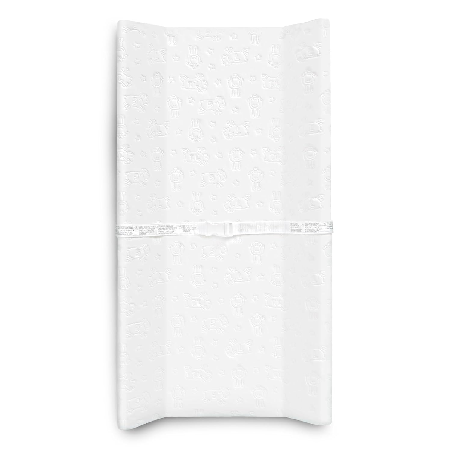 New Serta Foam Contoured Changing Pad with Waterproof Cover (White) - Kidsy