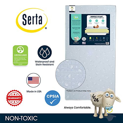 New Serta Perfect Start Crib Mattress, Waterproof Fiber Core (Natural) - Kidsy